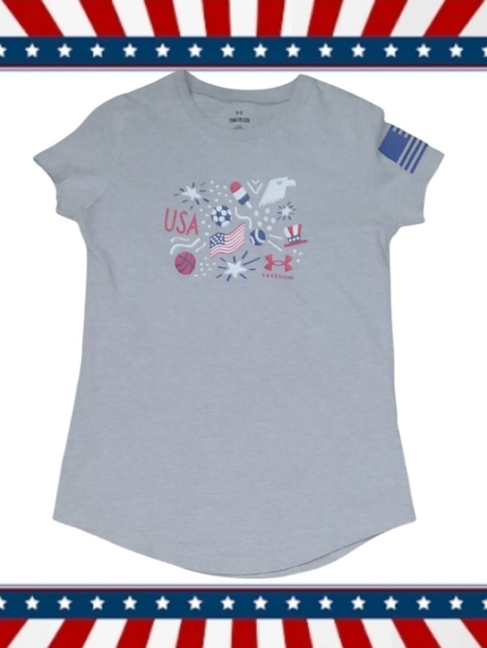 Under Armour Girl's "Freedom" Graphic  Tee-shirt